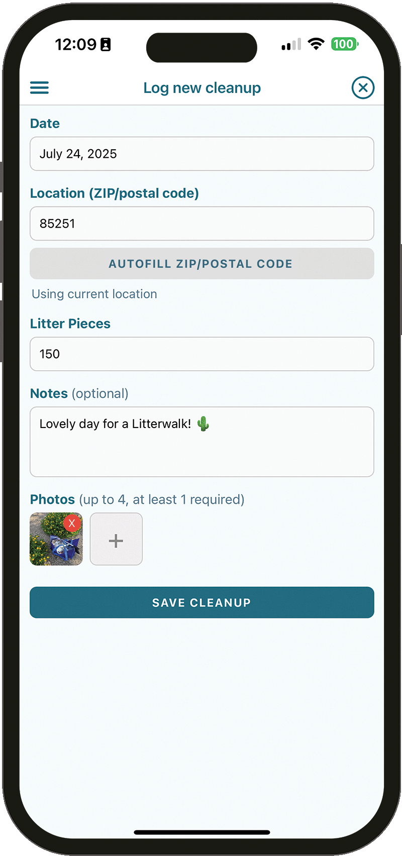 Log new cleanup screenshot