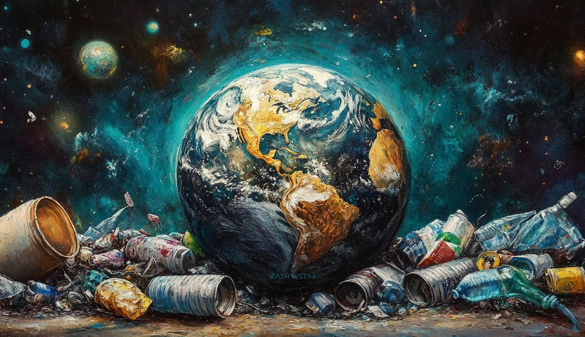 Earth with litter